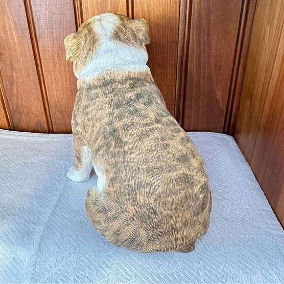 Original Size Sandicast Sculpture Brindle Fawn Bulldog Tongue Out Sitting 2006 - Picture 6 of 15